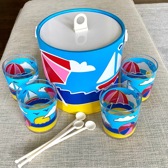 Dining Ice Bucket Glasses And Drink Stirrers Poshmark